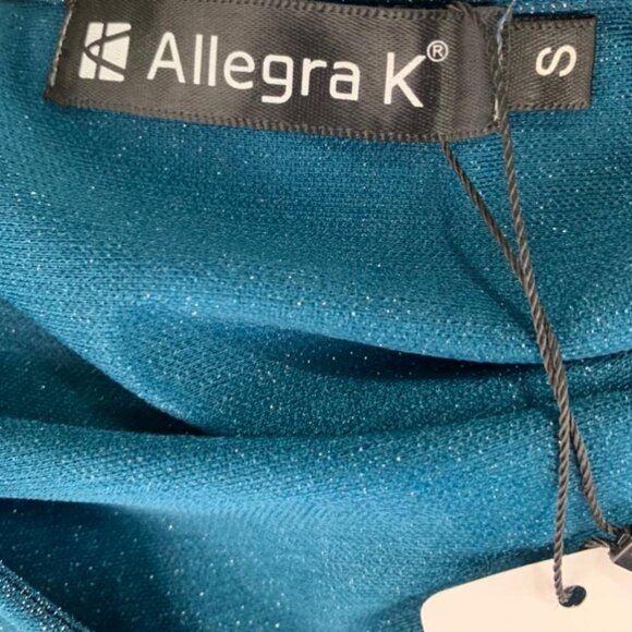 Allegra K Shine Green Long Sleeve V-Neck Women's Dress Size S - Picture 7 of 10